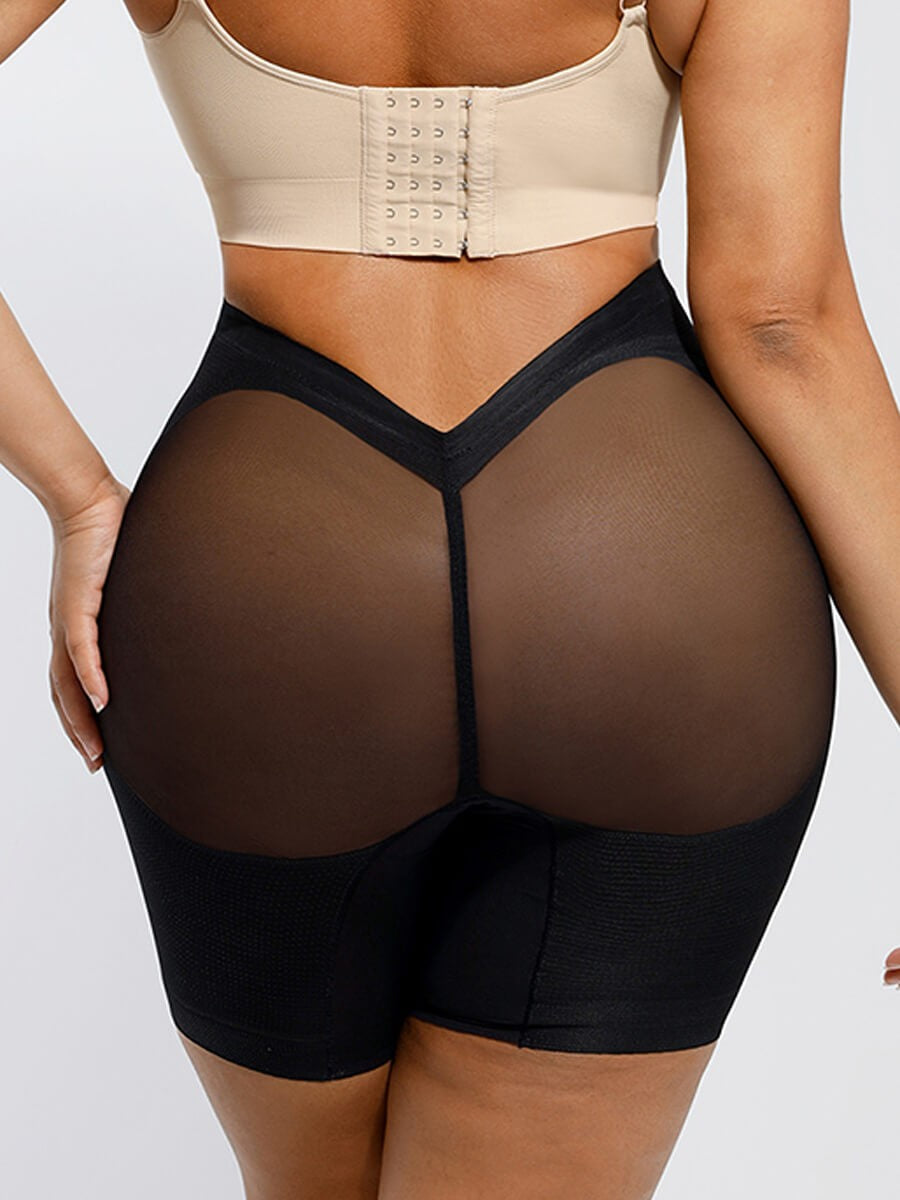 Low Back High Elastic Butt Lift & Tummy Control Shapewear Shorts with Anti-Slip Design