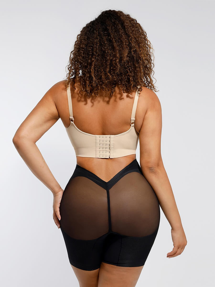 Low Back High Elastic Butt Lift & Tummy Control Shapewear Shorts with Anti-Slip Design
