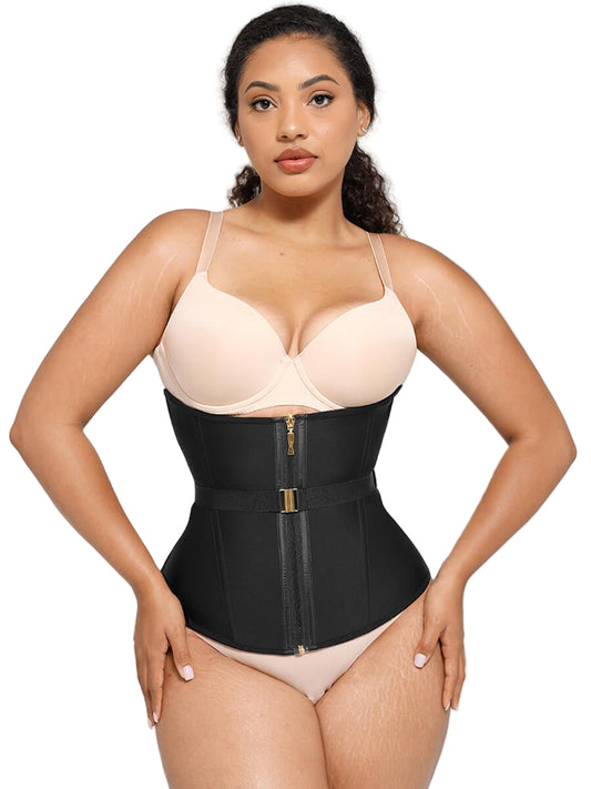Luxury U-Shape Breast Support Waist Cincher with Gold Zipper – Double Compression Tummy Control Shapewear