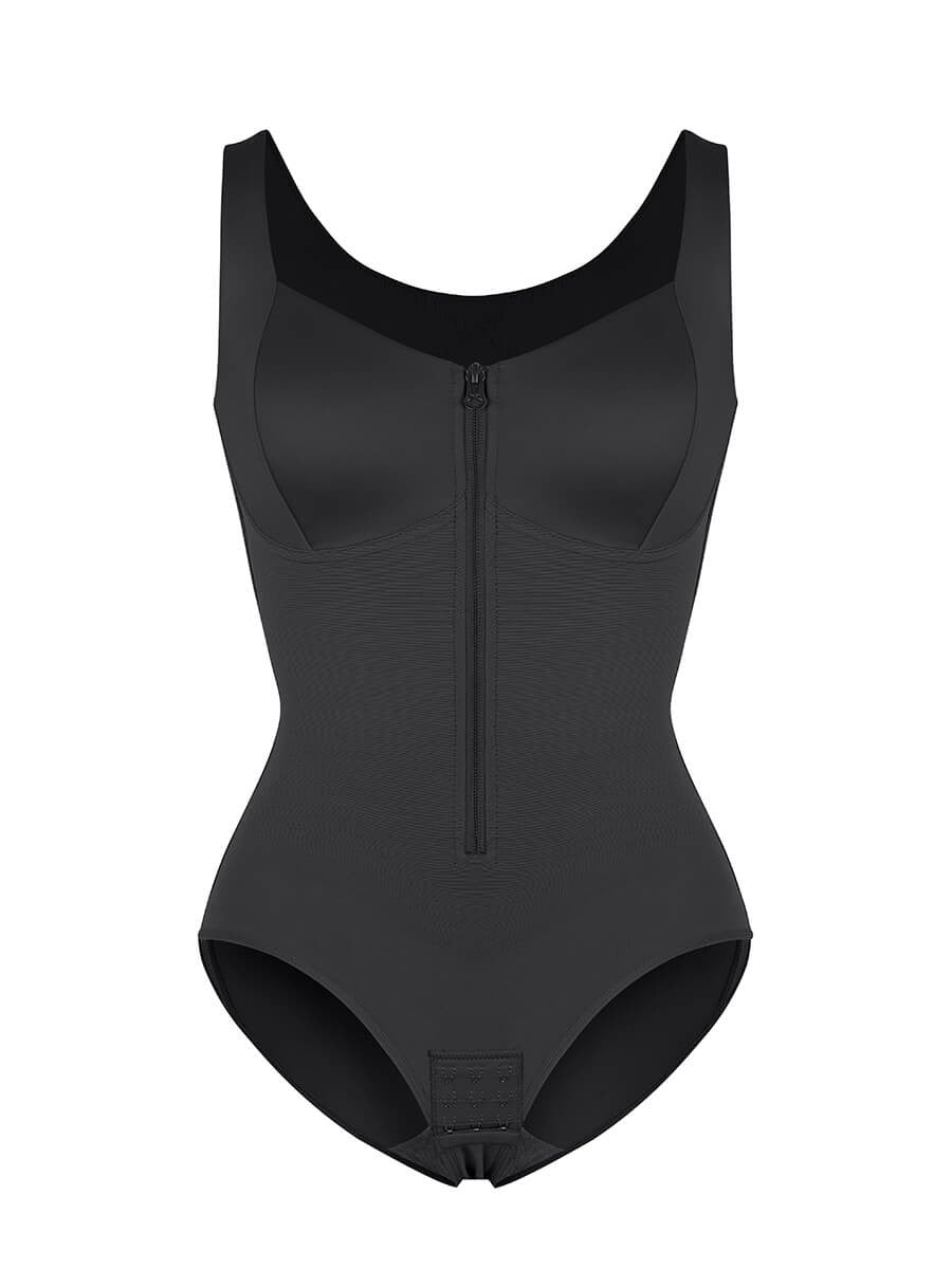 Diamond Neckline Triple-Layer Tummy Control Shapewear Bodysuit with Butt Lifting Design