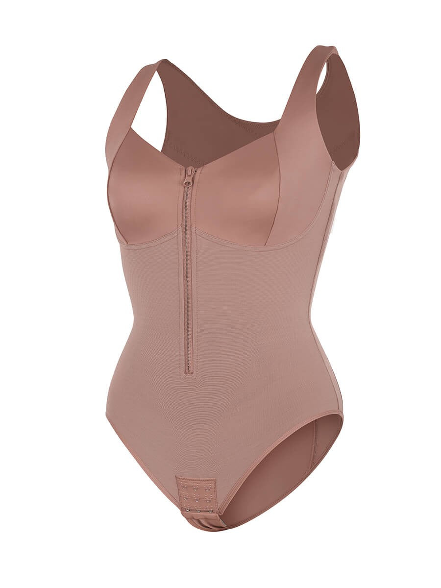 Diamond Neckline Triple-Layer Tummy Control Shapewear Bodysuit with Butt Lifting Design
