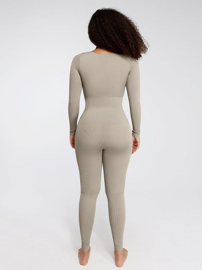 Seamless Deep V Tummy Control Waist-Cinching Catsuit