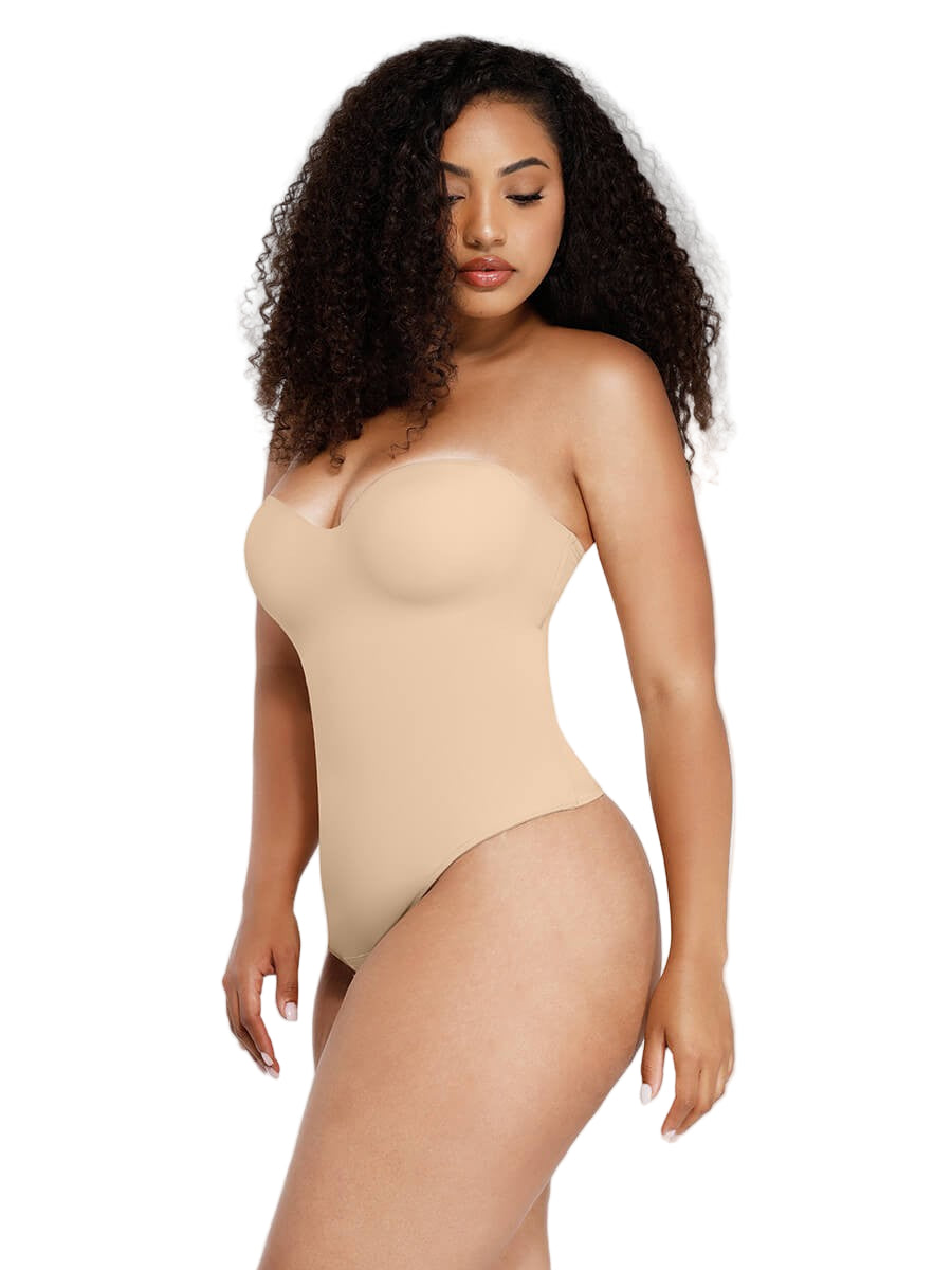 Underwire One-Piece Shaping Bodysuit with Strapless & Halter Options for Women