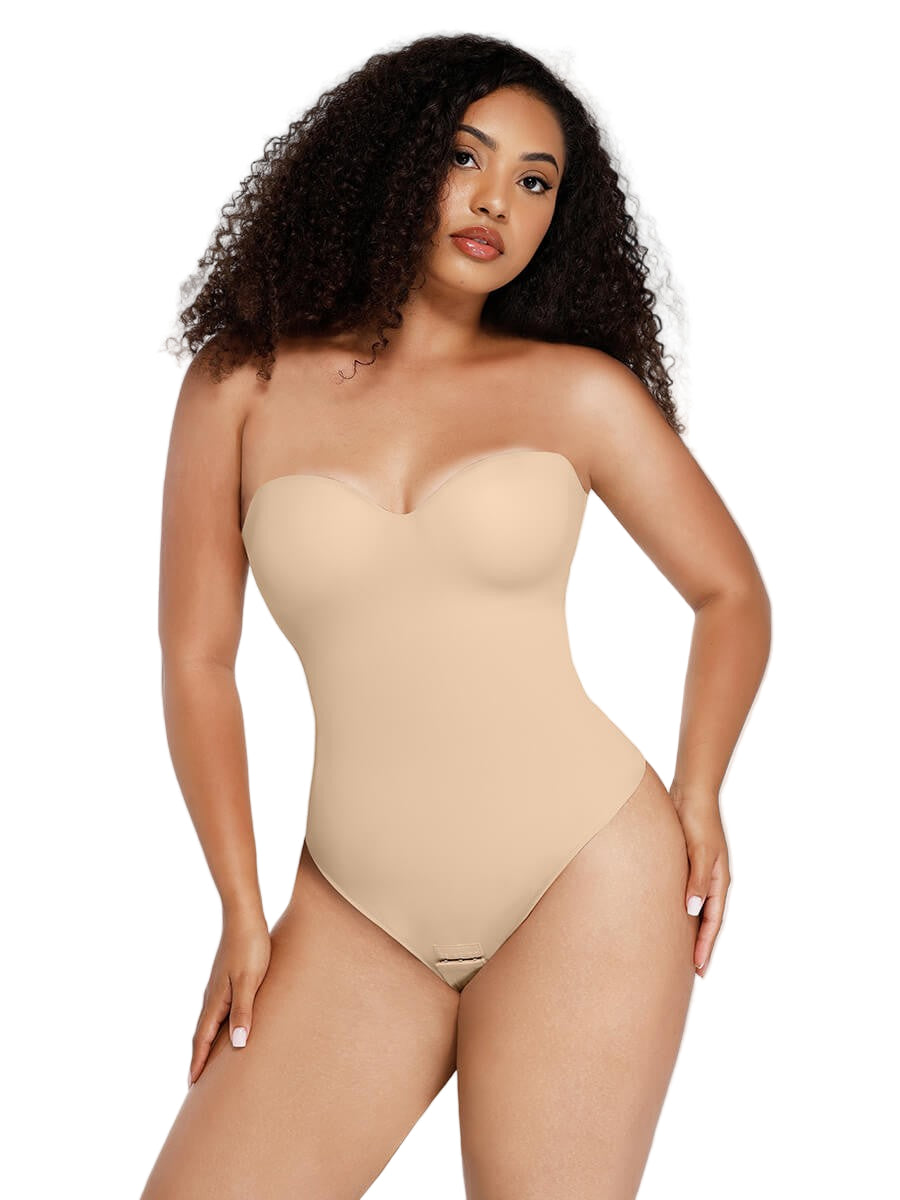Underwire One-Piece Shaping Bodysuit with Strapless & Halter Options for Women