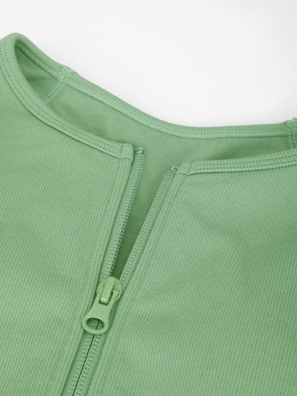 Seamless Zip-Front Racerback Sport Shaping Jumpsuit