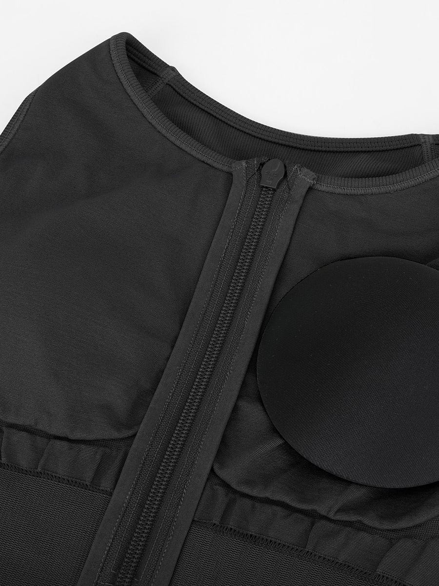 Seamless Zip-Front Racerback Sport Shaping Jumpsuit