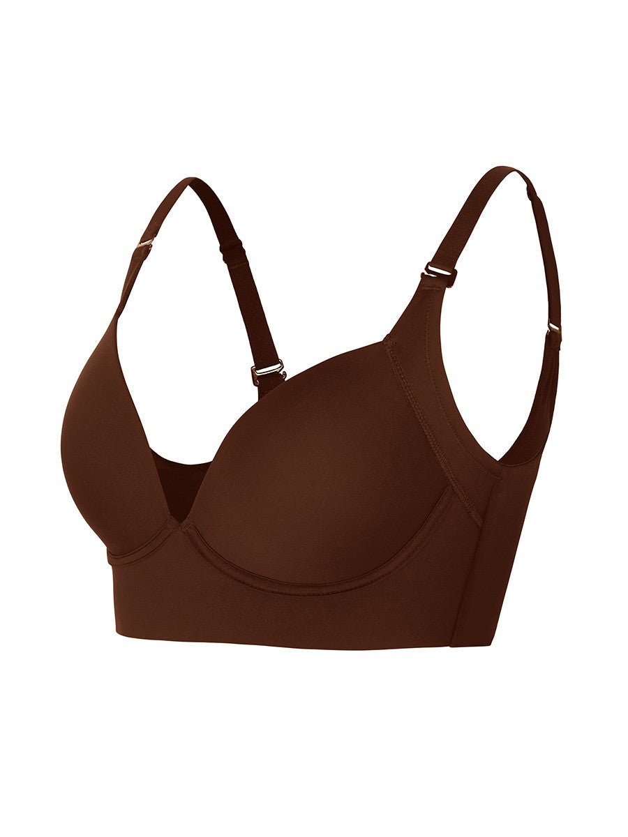 Brown High Quality Deep Cup Seamless Shaper Bra – Full Support Wireless Bra