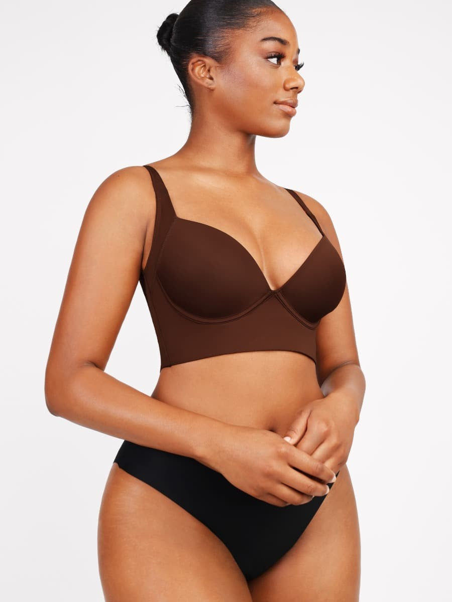 Brown High Quality Deep Cup Seamless Shaper Bra – Full Support Wireless Bra