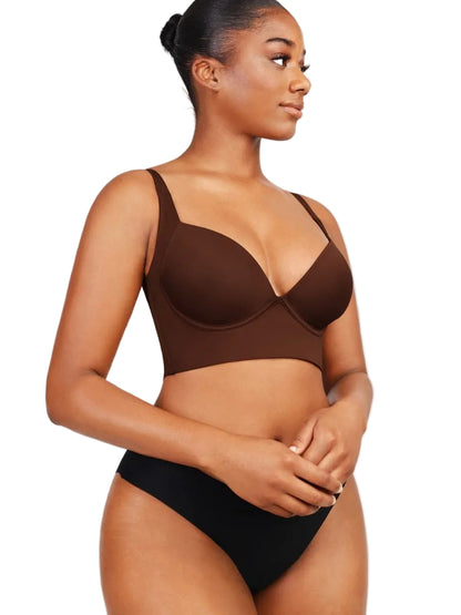Brown High Quality Deep Cup Seamless Shaper Bra – Full Support Wireless Bra