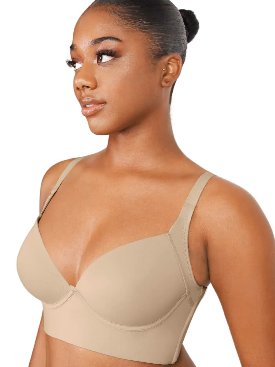 Brown High Quality Deep Cup Seamless Shaper Bra – Full Support Wireless Bra