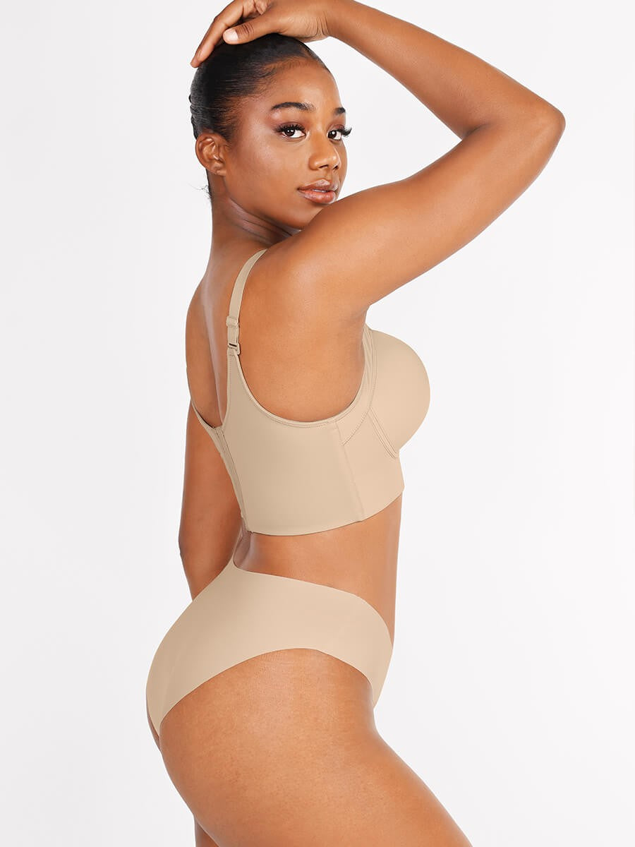 Brown High Quality Deep Cup Seamless Shaper Bra – Full Support Wireless Bra