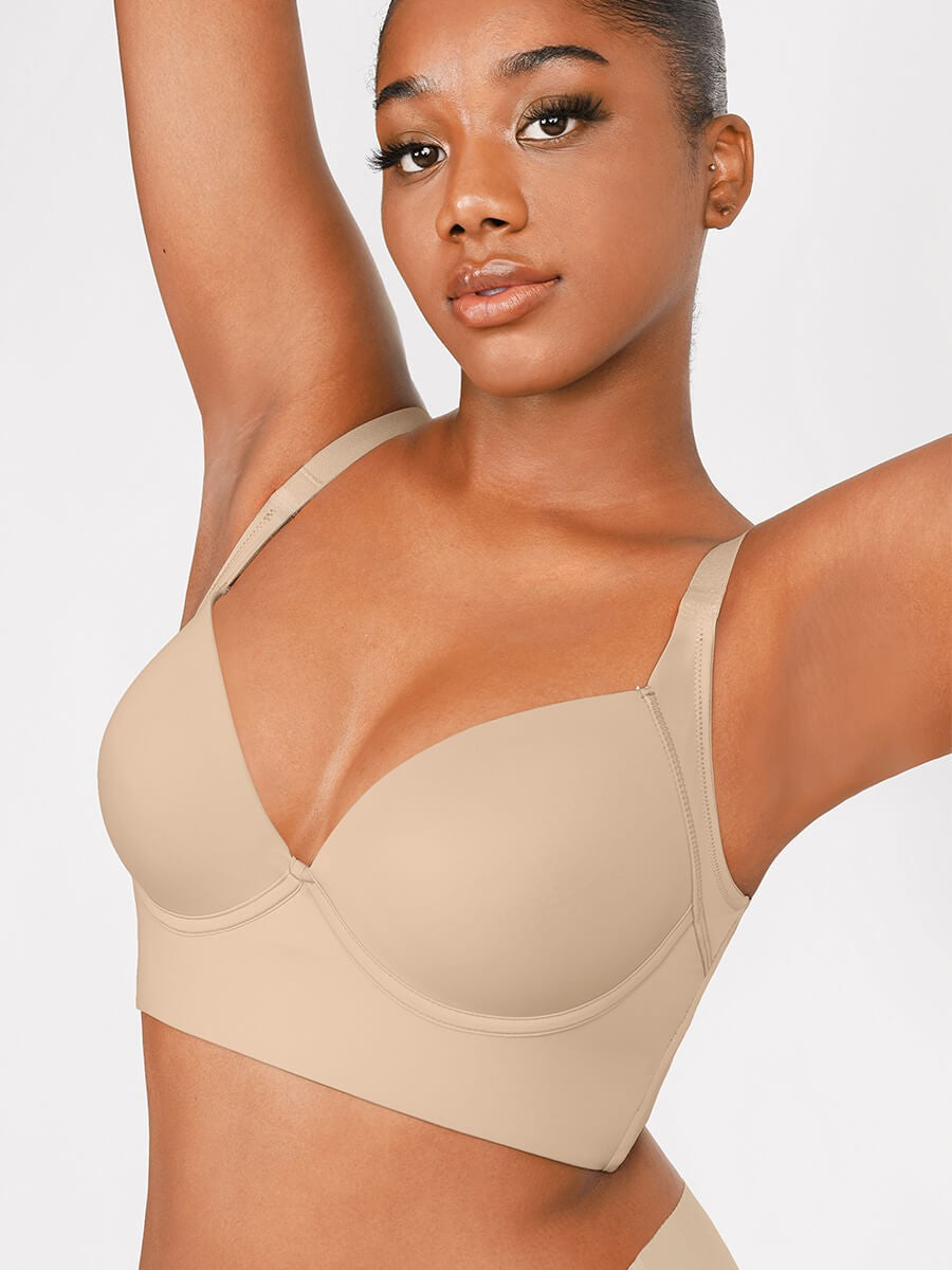 Brown High Quality Deep Cup Seamless Shaper Bra – Full Support Wireless Bra