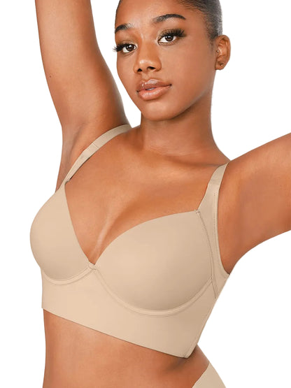 Brown High Quality Deep Cup Seamless Shaper Bra – Full Support Wireless Bra