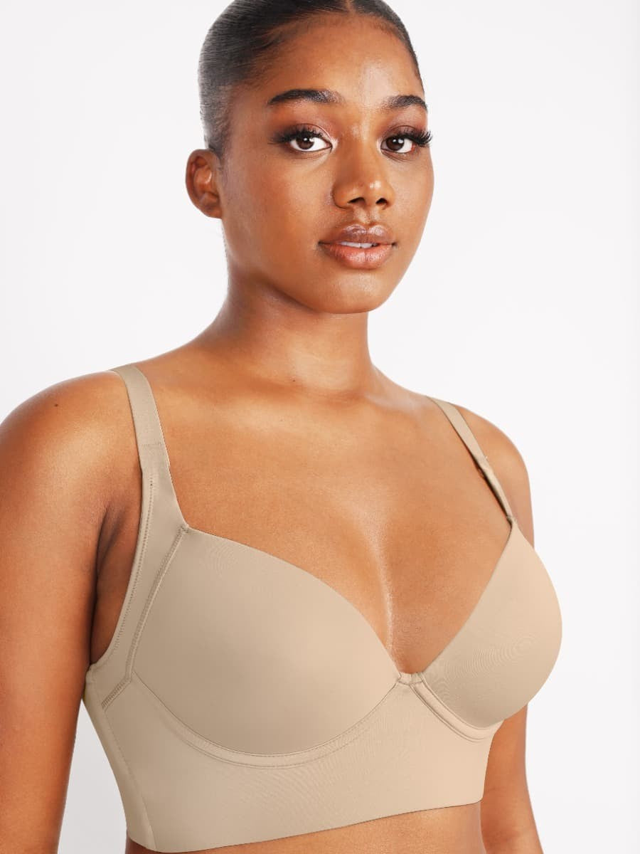 Brown High Quality Deep Cup Seamless Shaper Bra – Full Support Wireless Bra