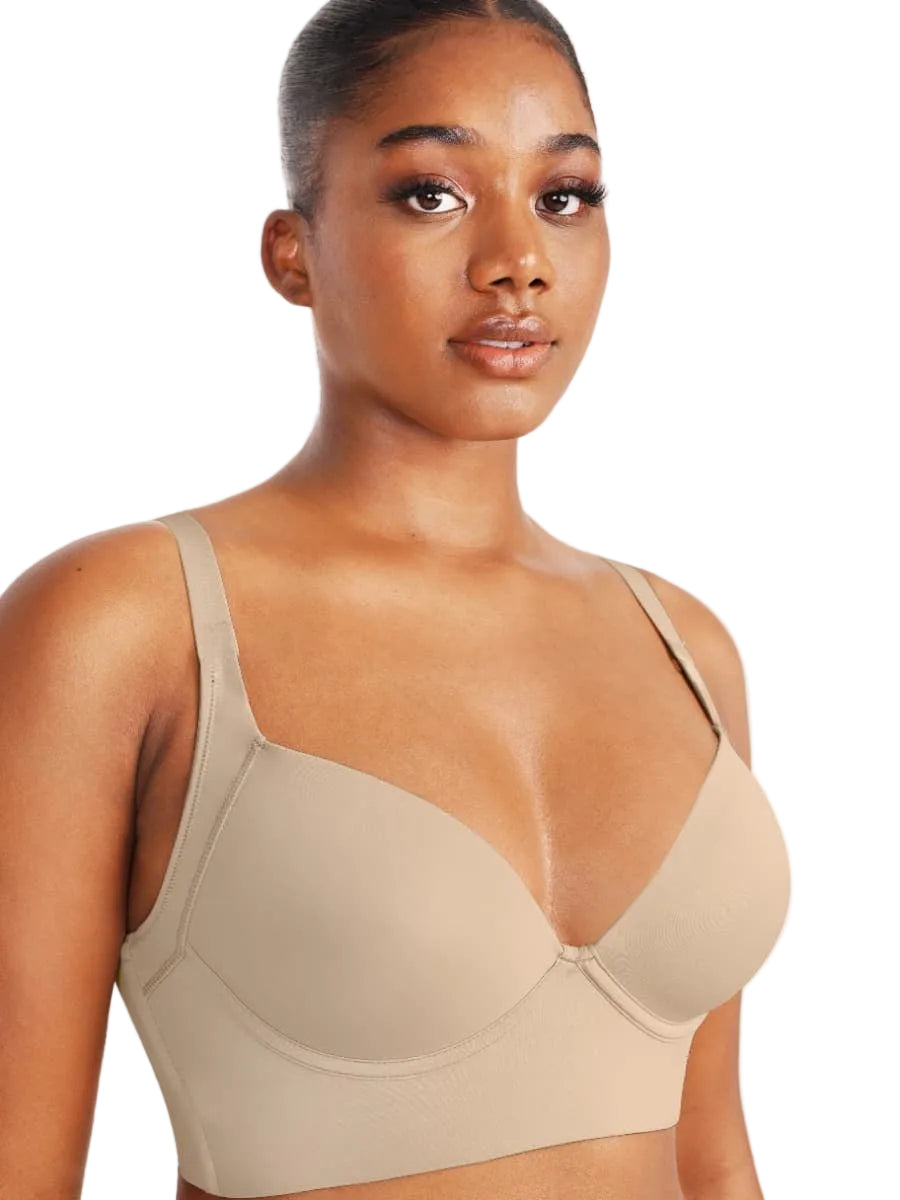 Brown High Quality Deep Cup Seamless Shaper Bra – Full Support Wireless Bra