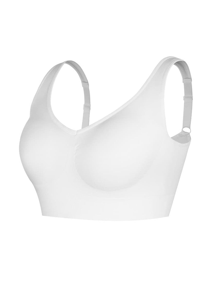 Deep V Push-Up Support Shapewear Bra with Adjustable Straps & Double Steel Ribs