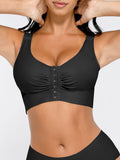 justable Postoperative Support Bra – 3-Row Button Front, Breathable Chest Shaping Shapewear