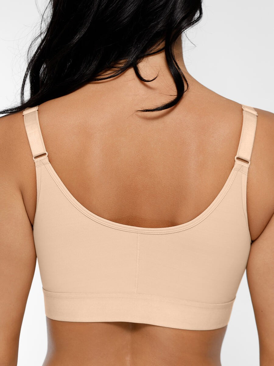 Adjustable Front Closure Post-Surgery Support Shapewear Bra with High Elastic Compression