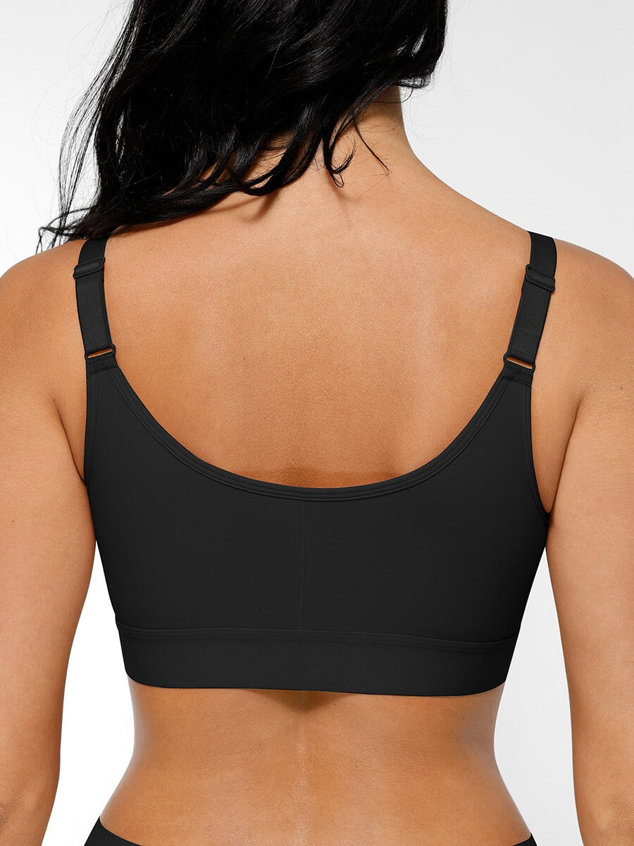 Adjustable Front Closure Post-Surgery Support Shapewear Bra with High Elastic Compression