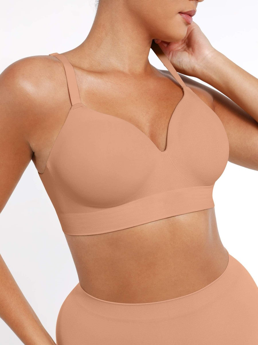 Fashion Seamless Wireless Bust Support Shapewear Bra with Adjustable Straps – Comfort Fit & Lift