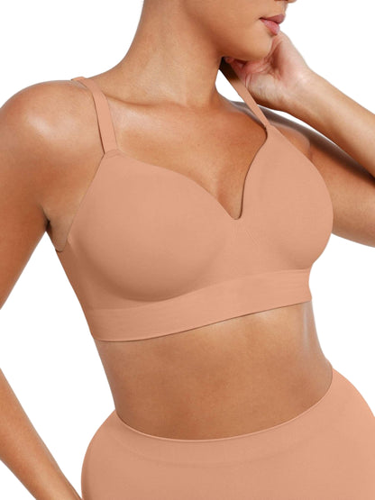 Fashion Seamless Wireless Bust Support Shapewear Bra with Adjustable Straps – Comfort Fit & Lift