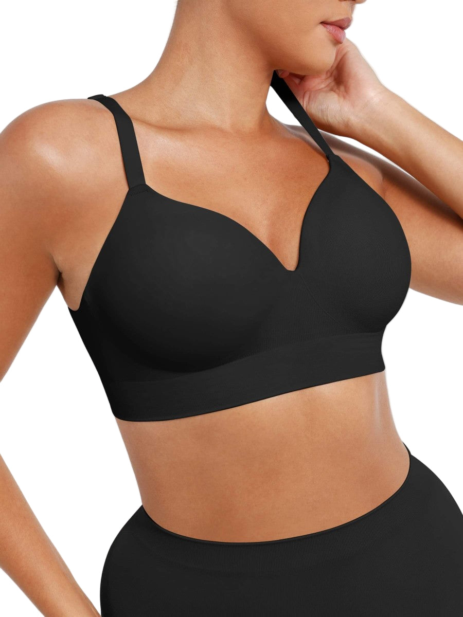 Fashion Seamless Wireless Bust Support Shapewear Bra with Adjustable Straps – Comfort Fit & Lift