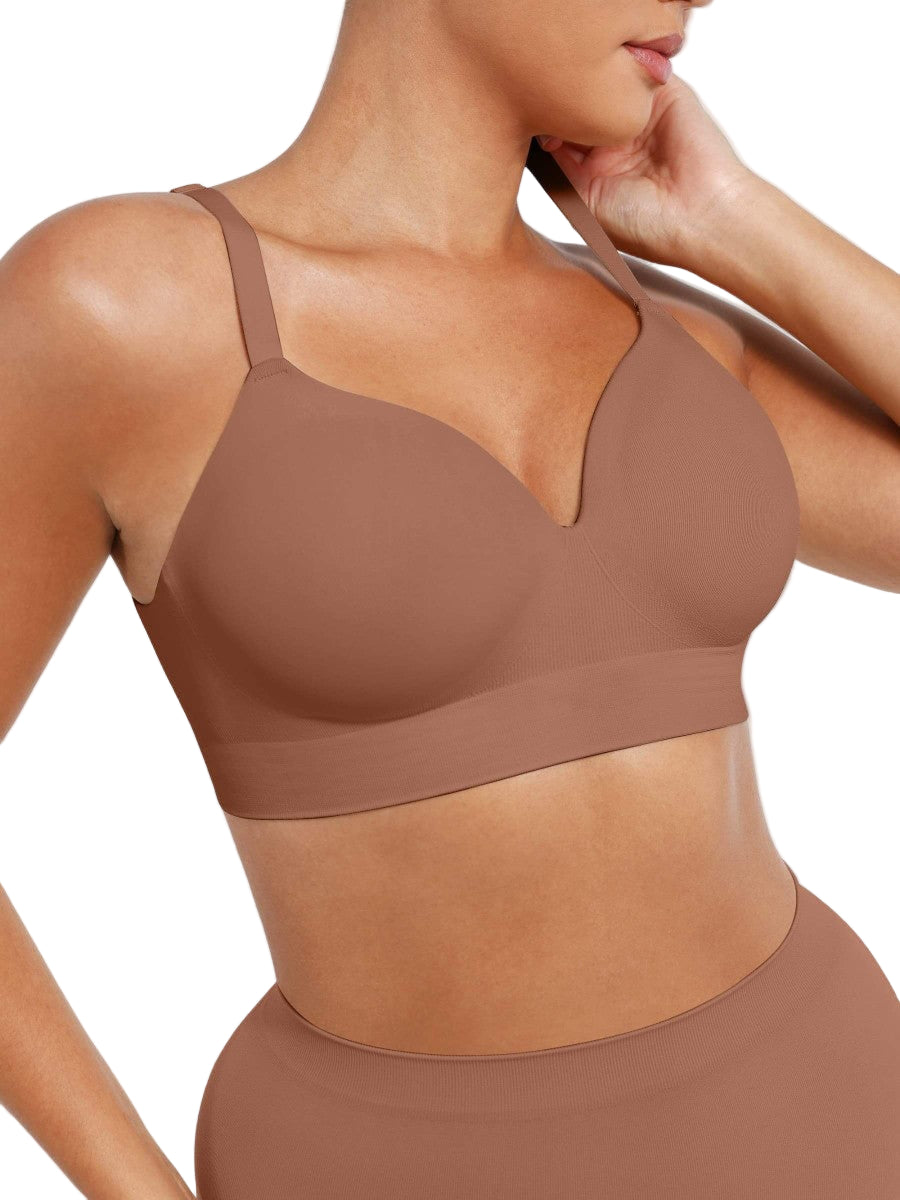 Fashion Seamless Wireless Bust Support Shapewear Bra with Adjustable Straps – Comfort Fit & Lift