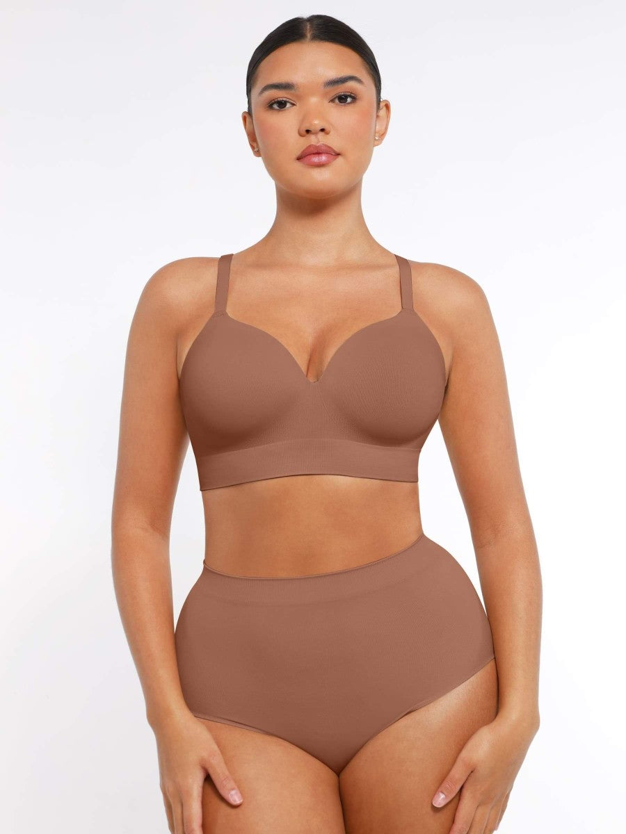Fashion Seamless Wireless Bust Support Shapewear Bra with Adjustable Straps – Comfort Fit & Lift