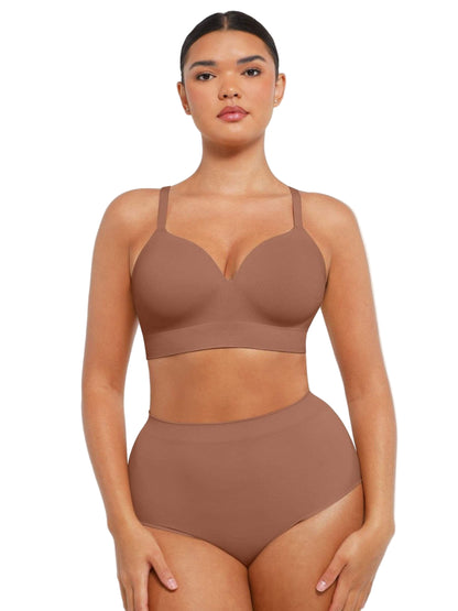 Fashion Seamless Wireless Bust Support Shapewear Bra with Adjustable Straps – Comfort Fit & Lift