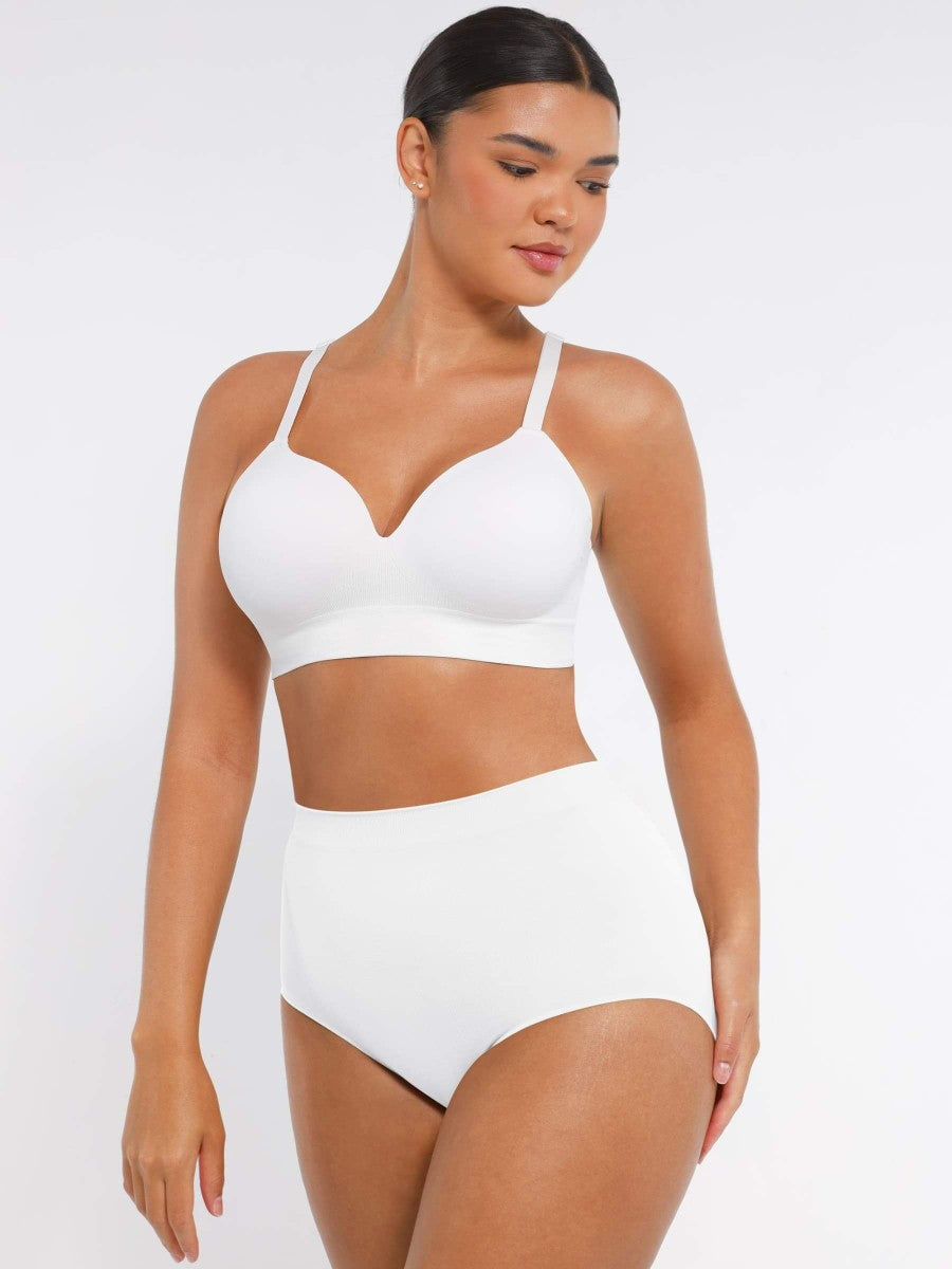 Fashion Seamless Wireless Bust Support Shapewear Bra with Adjustable Straps – Comfort Fit & Lift