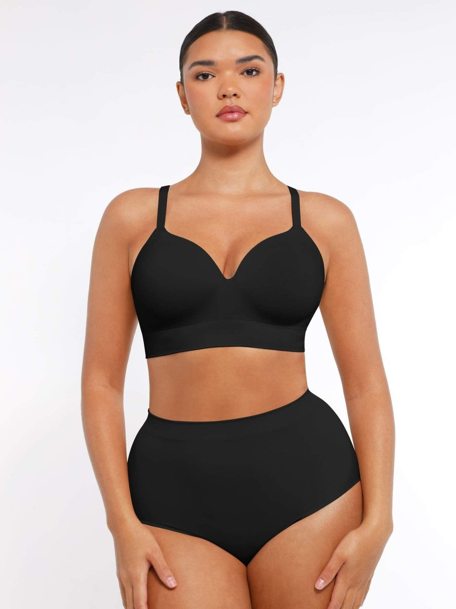 Fashion Seamless Wireless Bust Support Shapewear Bra with Adjustable Straps – Comfort Fit & Lift