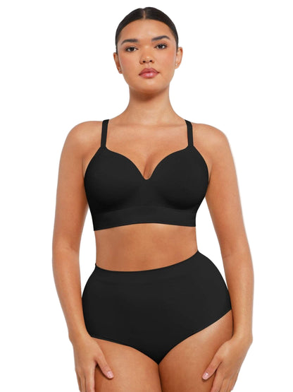 Fashion Seamless Wireless Bust Support Shapewear Bra with Adjustable Straps – Comfort Fit & Lift