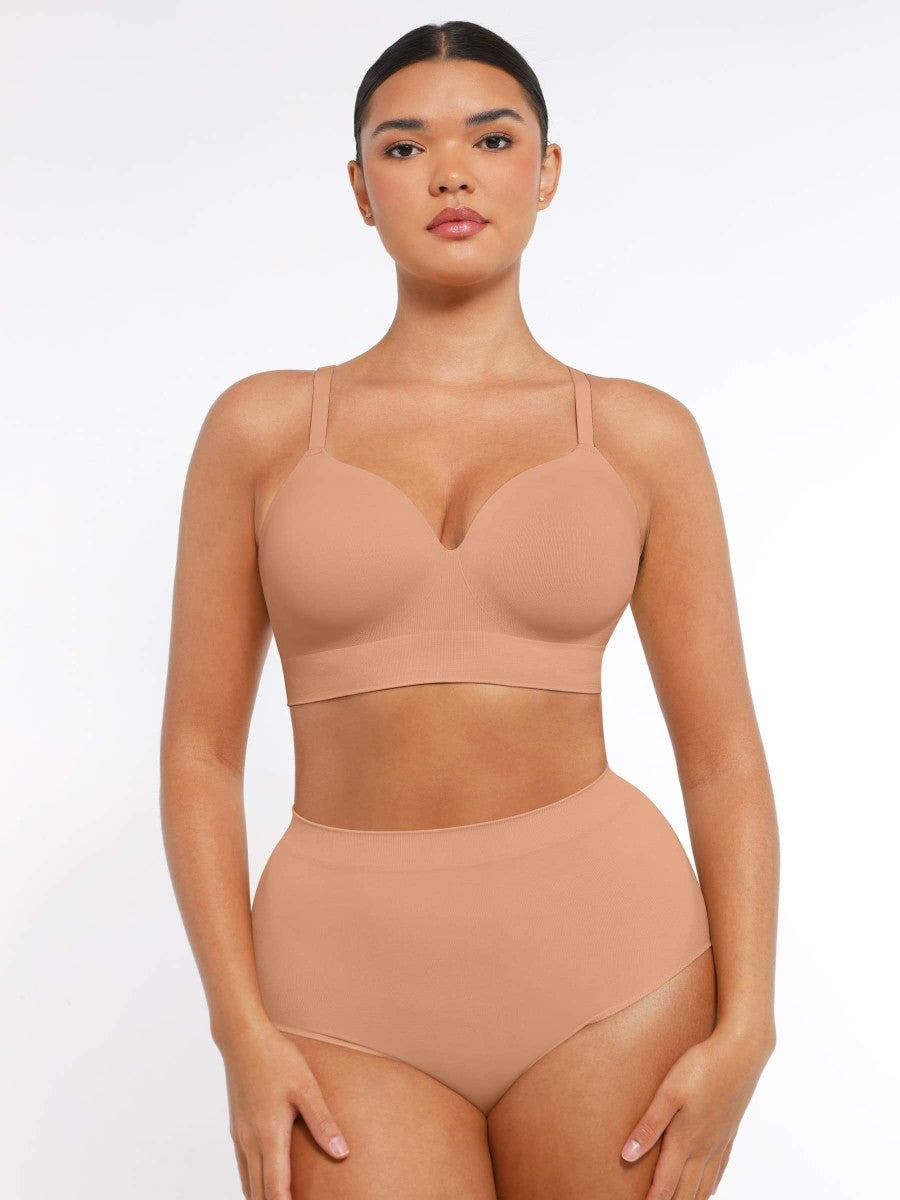Fashion Seamless Wireless Bust Support Shapewear Bra with Adjustable Straps – Comfort Fit & Lift
