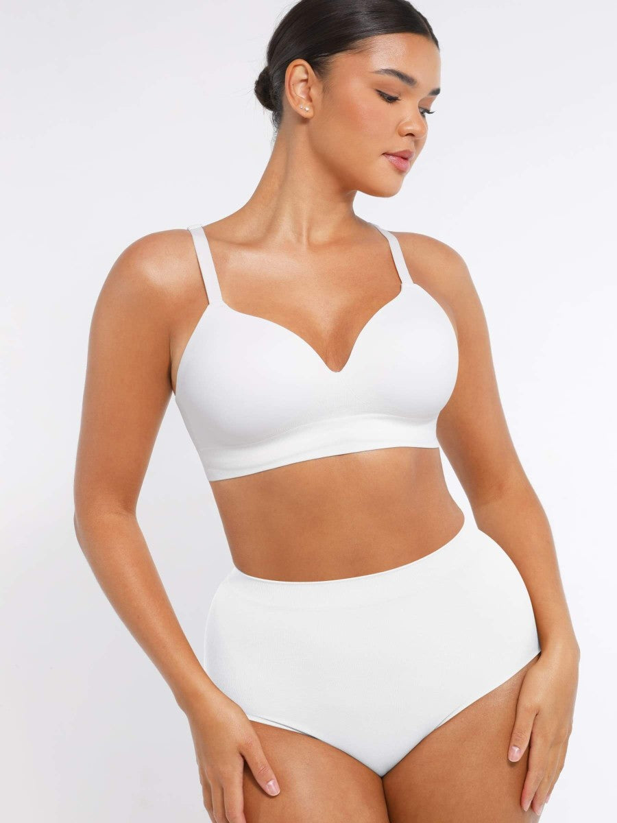 Fashion Seamless Wireless Bust Support Shapewear Bra with Adjustable Straps – Comfort Fit & Lift