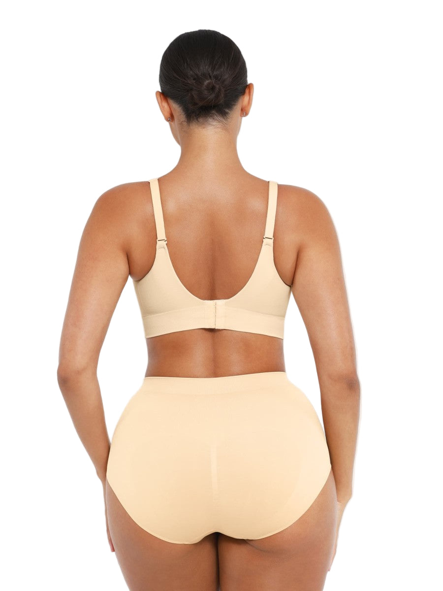 Fashion Seamless Wireless Bust Support Shapewear Bra with Adjustable Straps – Comfort Fit & Lift