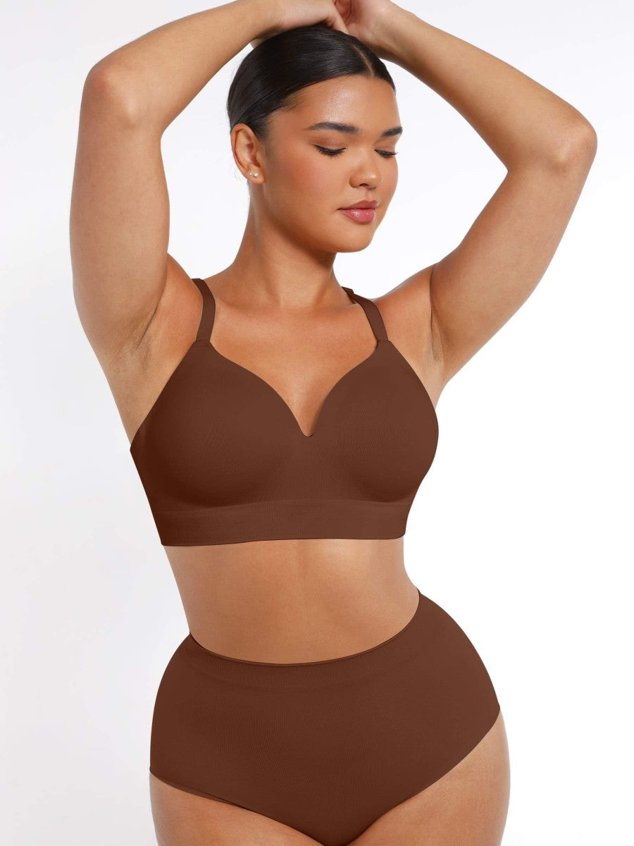 Fashion Seamless Wireless Bust Support Shapewear Bra with Adjustable Straps – Comfort Fit & Lift