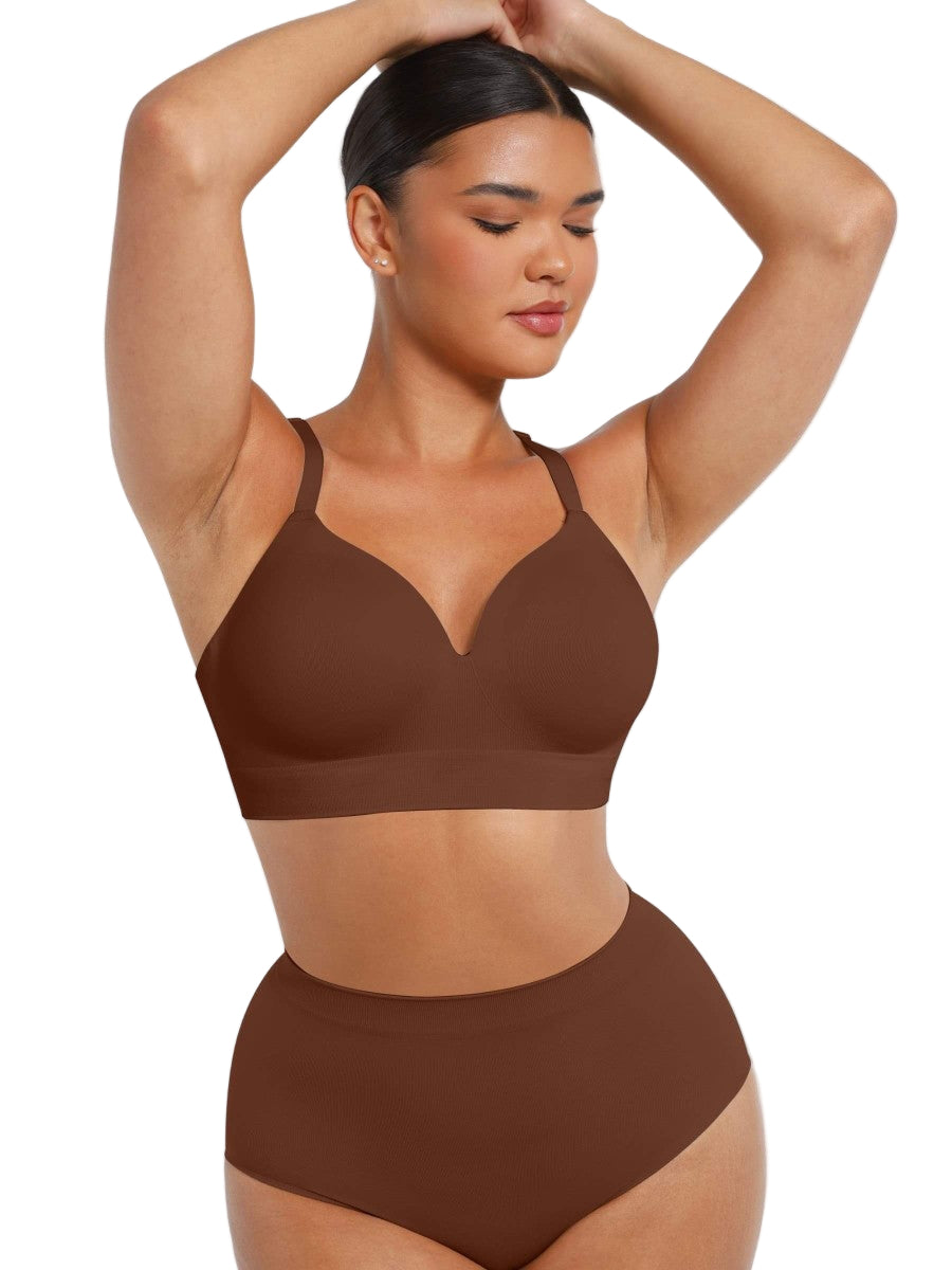 Fashion Seamless Wireless Bust Support Shapewear Bra with Adjustable Straps – Comfort Fit & Lift