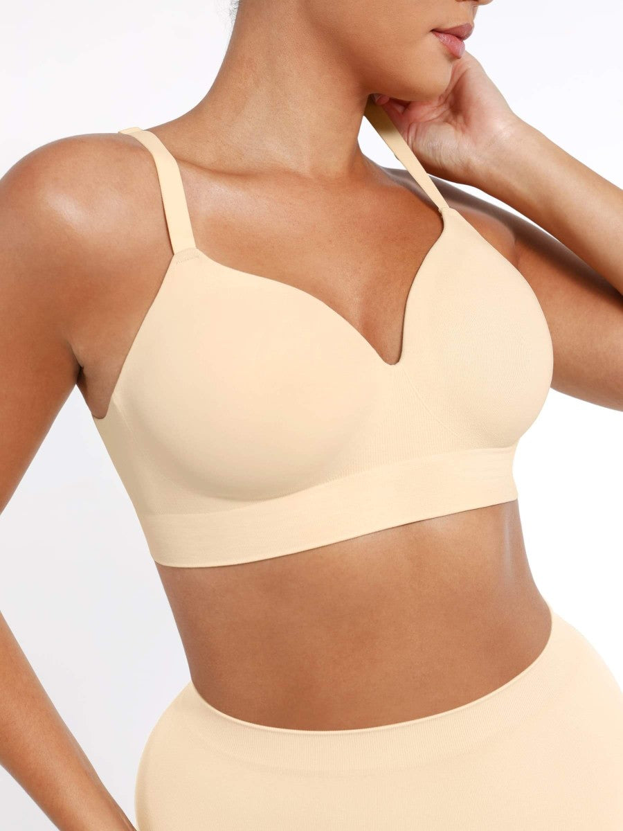 Fashion Seamless Wireless Bust Support Shapewear Bra with Adjustable Straps – Comfort Fit & Lift