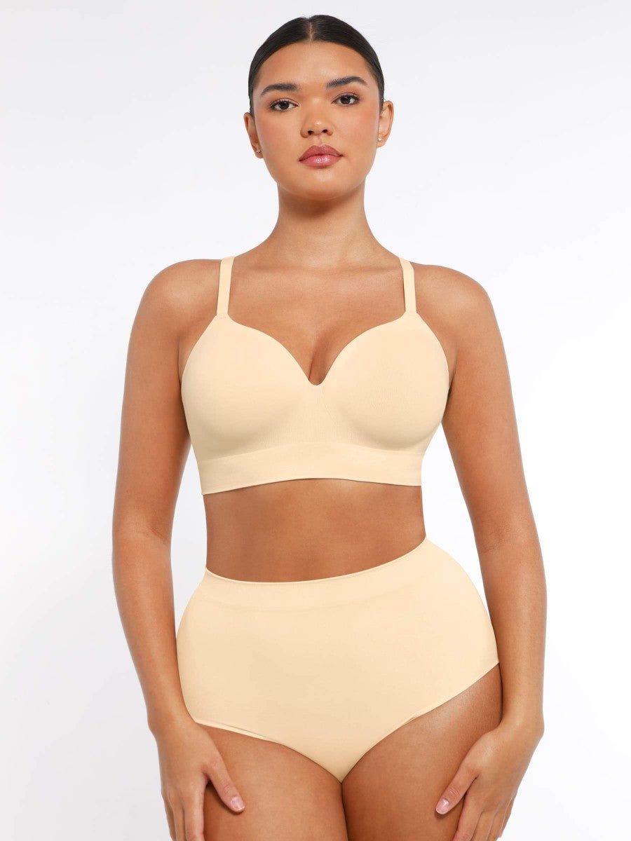 Fashion Seamless Wireless Bust Support Shapewear Bra with Adjustable Straps – Comfort Fit & Lift
