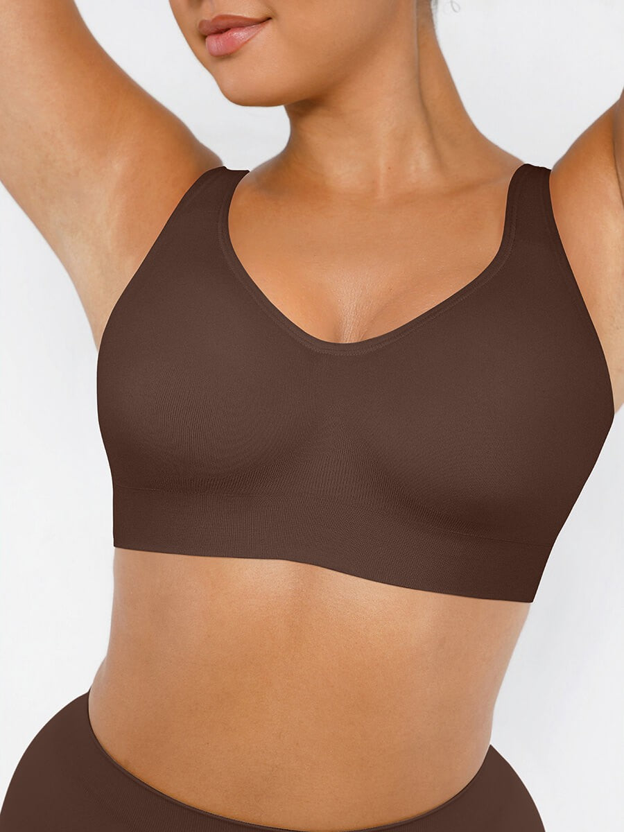 Seamless Adjustable Support Bra – Fixed Cups & Lift Underbust Shapewear
