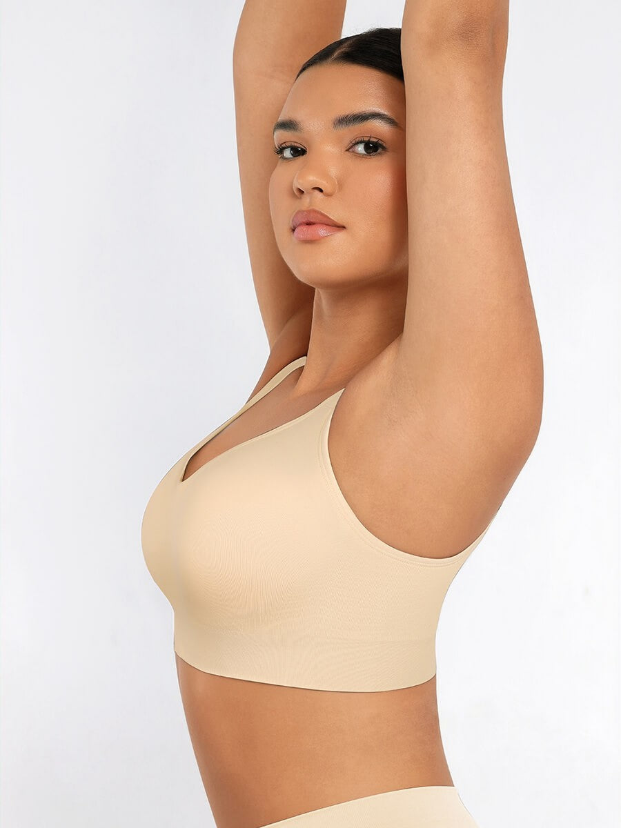 Seamless Adjustable Support Bra – Fixed Cups & Lift Underbust Shapewear