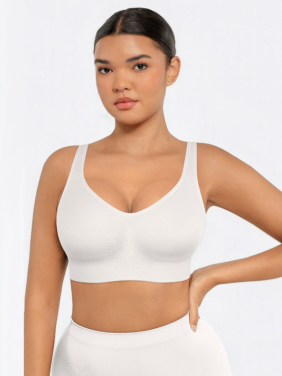 Seamless Adjustable Support Bra – Fixed Cups & Lift Underbust Shapewear
