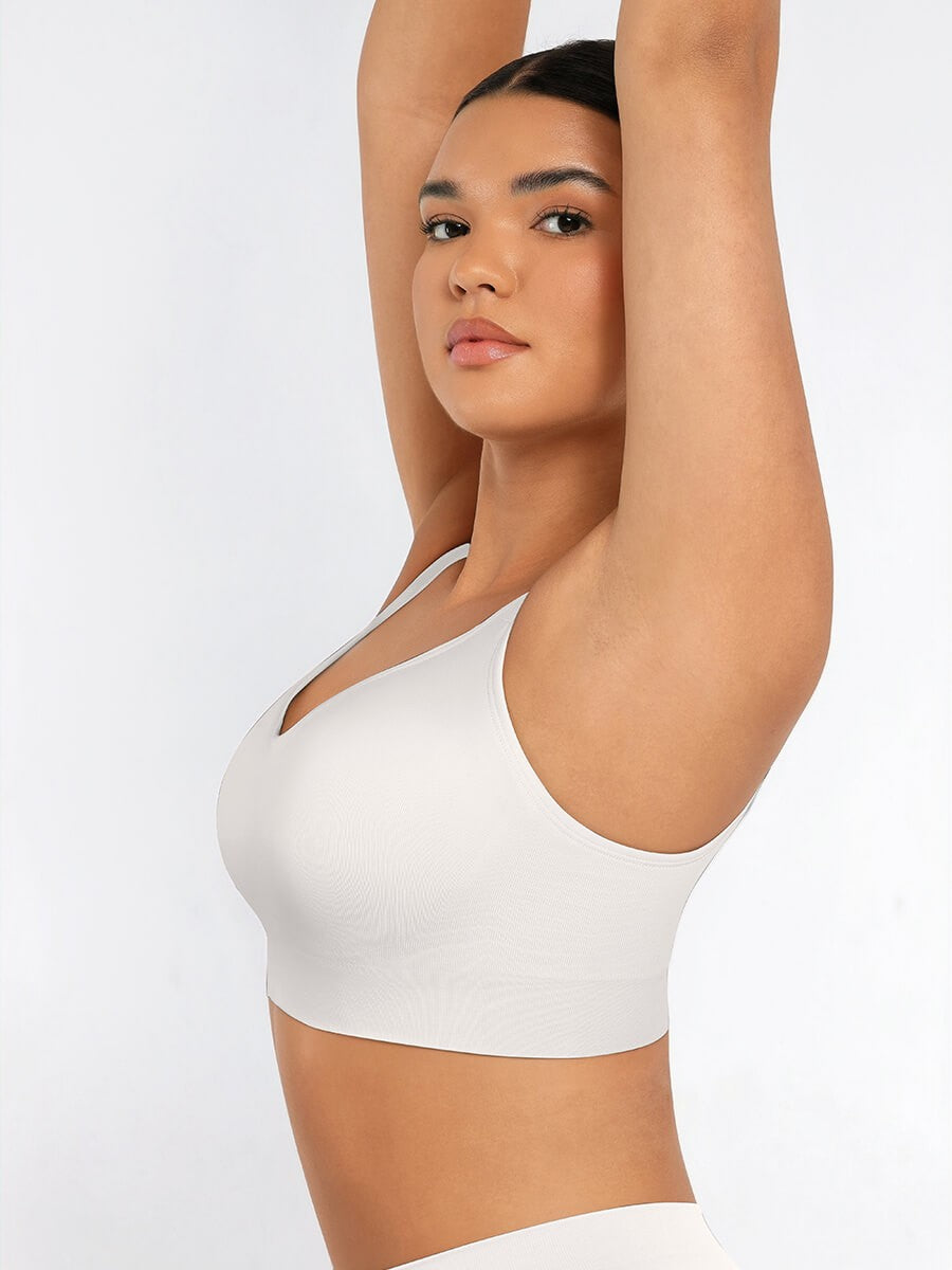 Seamless Adjustable Support Bra – Fixed Cups & Lift Underbust Shapewear