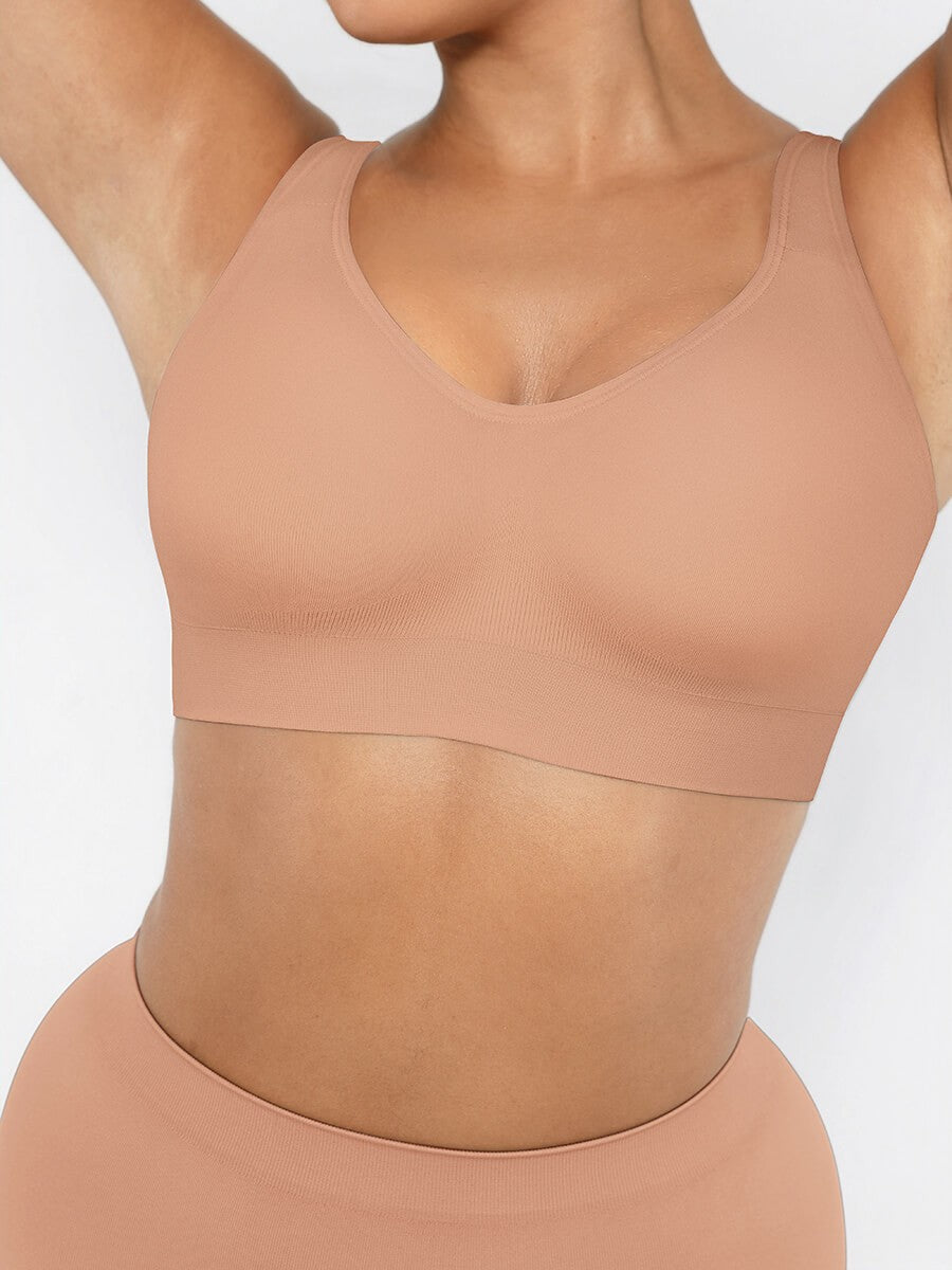 Seamless Adjustable Support Bra – Fixed Cups & Lift Underbust Shapewear