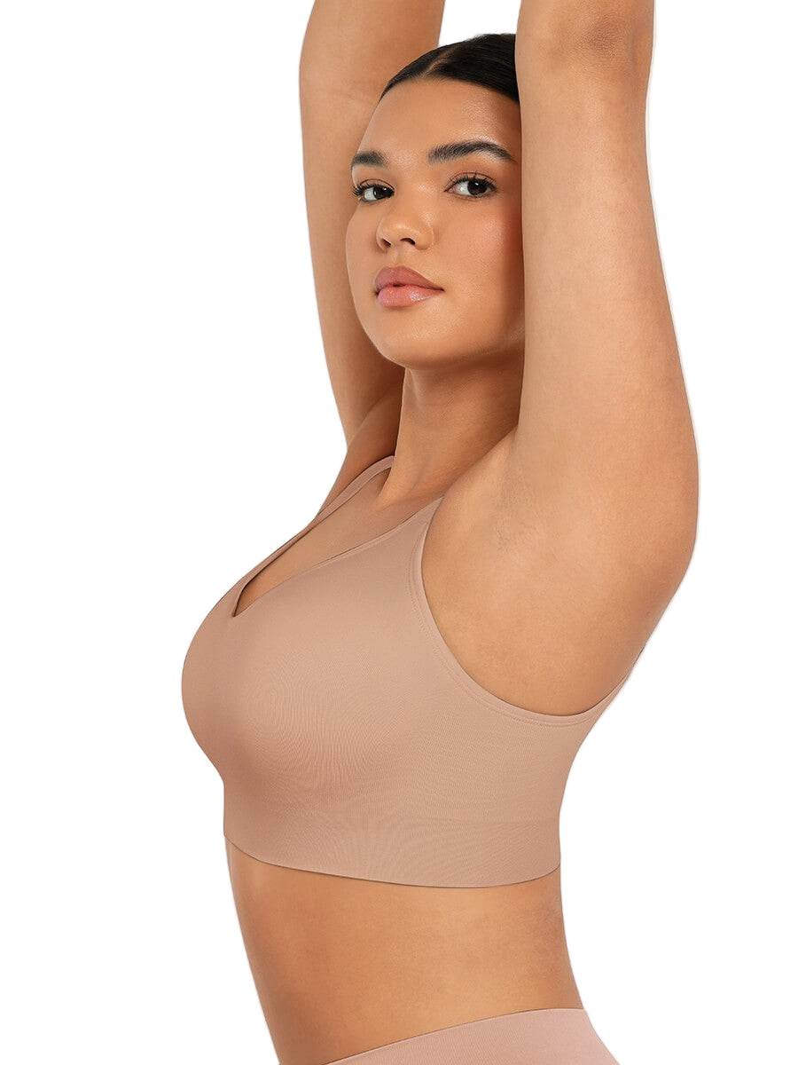 Seamless Adjustable Support Bra – Fixed Cups & Lift Underbust Shapewear