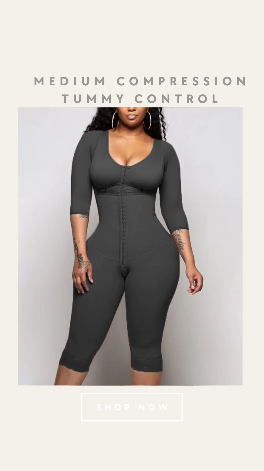Women's Full Body Shapewear Bodysuit – Medium Compression Tummy Control, Butt Lifter, Push-Up Slimming Corset