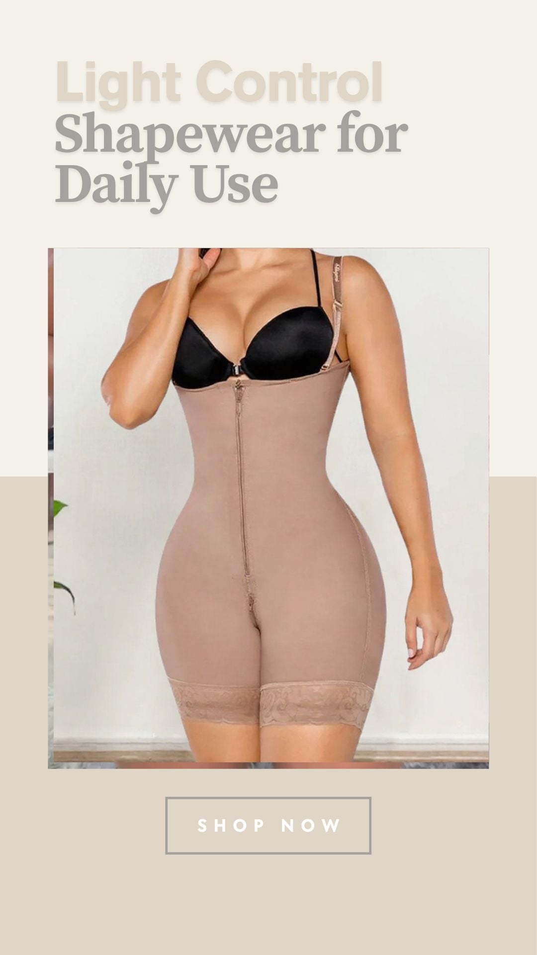 Women's High Compression Shaping Bodysuit with Boning – Light Control Fajas Shapewear for Daily & Post-Surgical Use