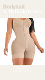 Fajas Colombianas Shapewear Shorts – Medium Compression Tummy Control Bodysuit with Built-In Bra
