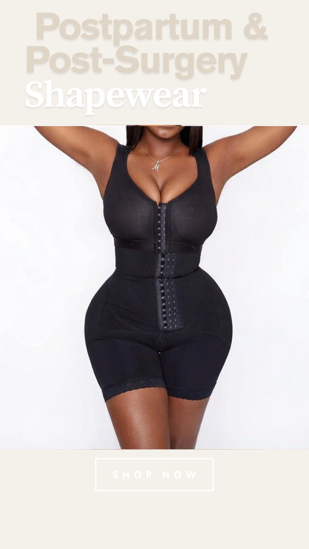 Black Post-Surgery Compression Shapewear – Medium-Control Faja for Liposuction & Postpartum