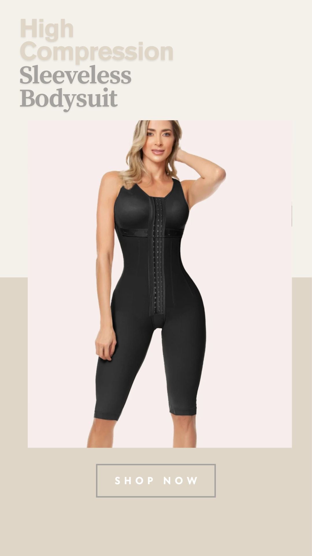Fajas Colombianas Full Body Shapewear for Women – High Compression Sleeveless Bodysuit